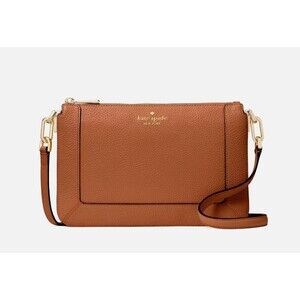 New Kate Spade Lena Double Compartment Crossbody Warm Gingerbread
